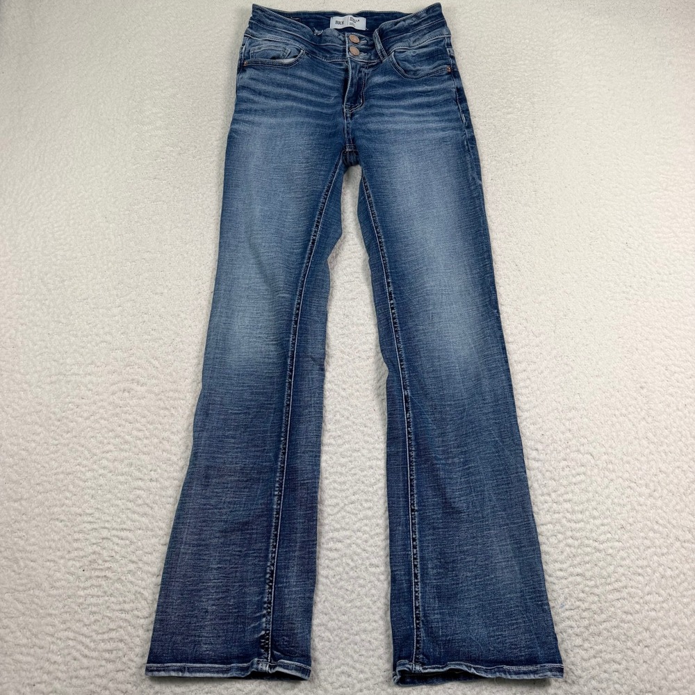 BKE Stella Mid-Rise Slim Fit Bootcut Jeans 26 Blue Distressed Western Rodeo